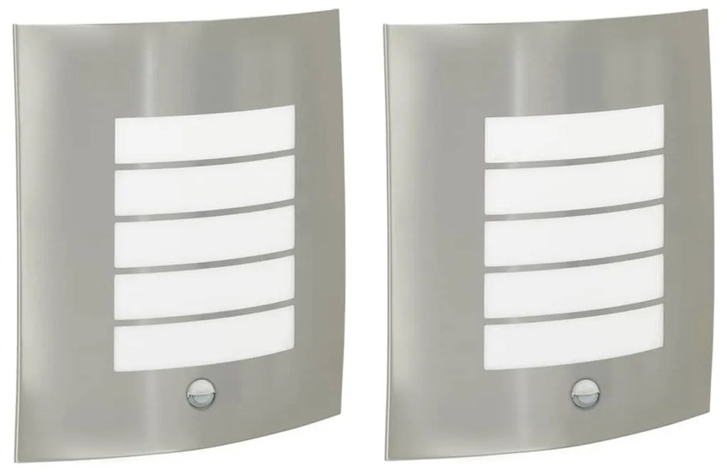 vidaXL Εξωτερικά Φωτιστικά Τοίχου 2 pcs Ασημί 23.5 x 10.5 x 26 εκ