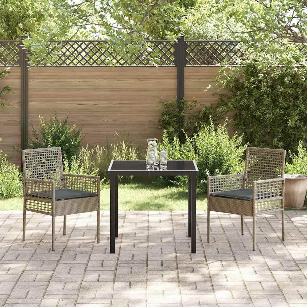 vidaXL Καρέκλα Κήπου 2 pcs Γκρι 53 x 60 x 85εκ συνθετικό ρατάν