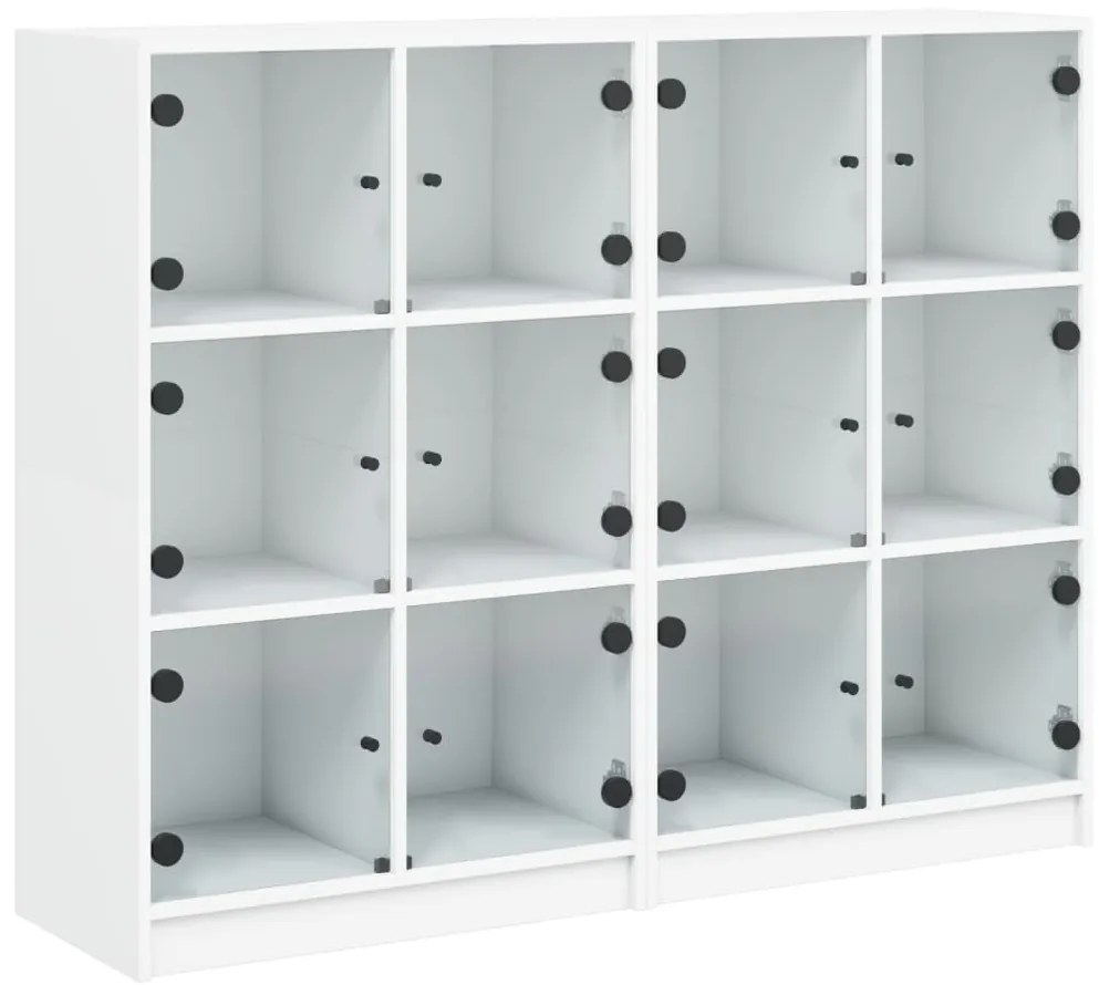 vidaXL Βιβλιοθήκη με Πόρτες Λευκή 136x37x109 εκ. από Επεξεργ. Ξύλο
