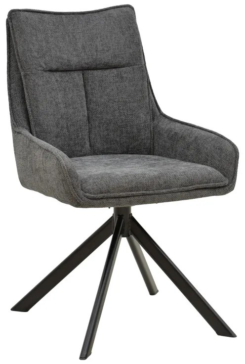 Πολυθρόνα Konelian pakoworld ανθρακί ύφασμα με πόδι μετάλλου σε μαύρη απόχρωση 54x63x88εκ