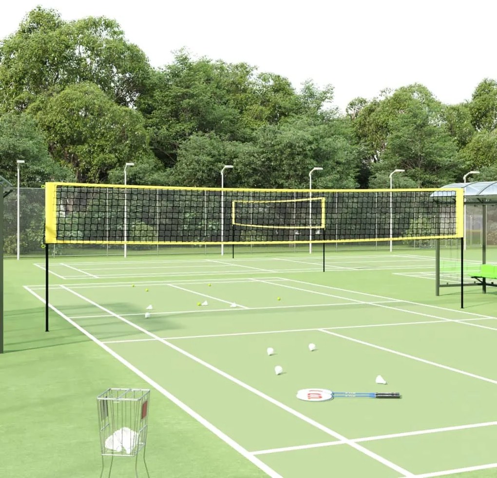 vidaXL Φιλέ Μπάντμιντον Κίτρινο και Μαύρο 600 x 155 εκ. Ύφασμα PE