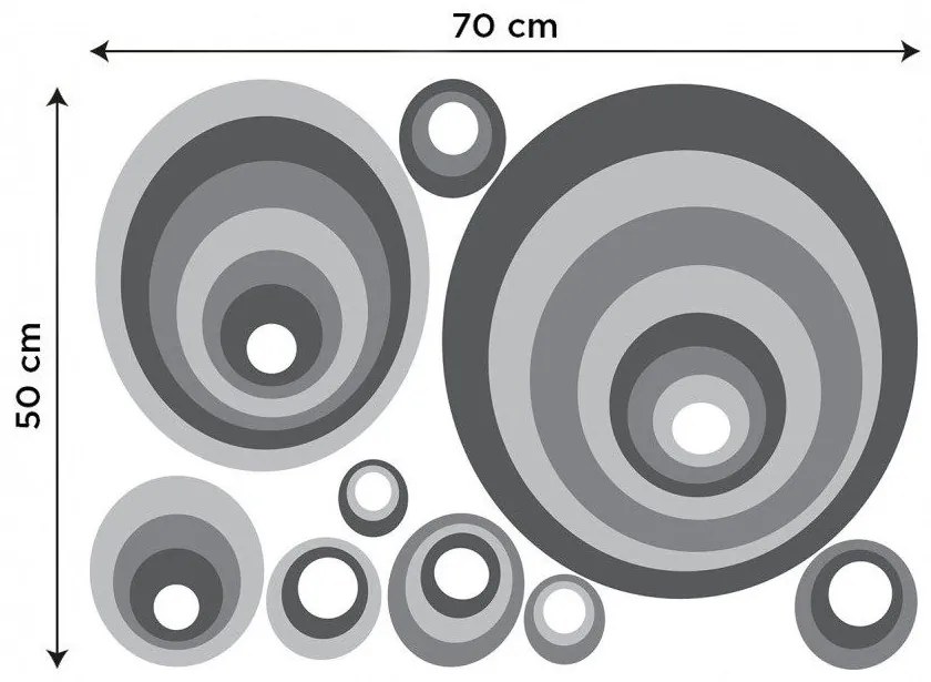Διακοσμητικά αυτοκόλλητα τοίχου γκρι κύκλοι