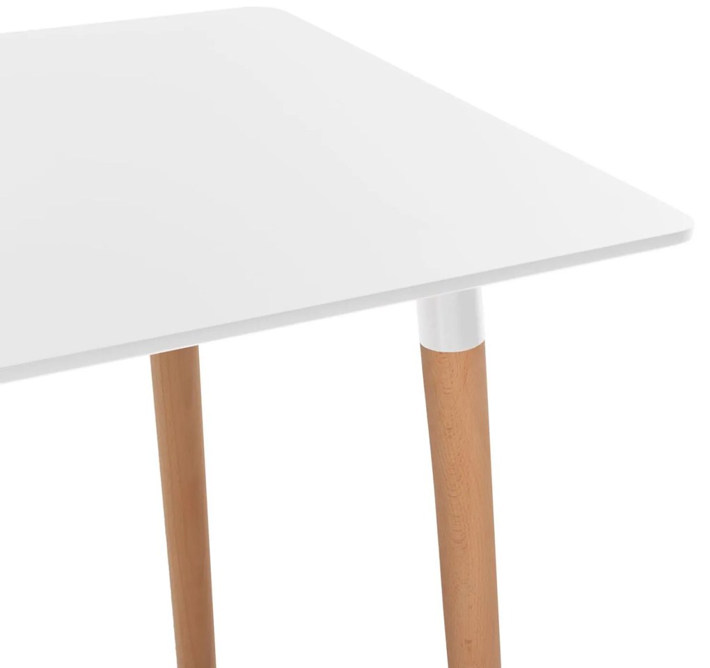 Σετ τραπεζαρίας MINIMAL C21172 5τμχ Λευκό MDF &amp; Καρέκλες Λευκό - Φυσικό 120x80x73 εκ.