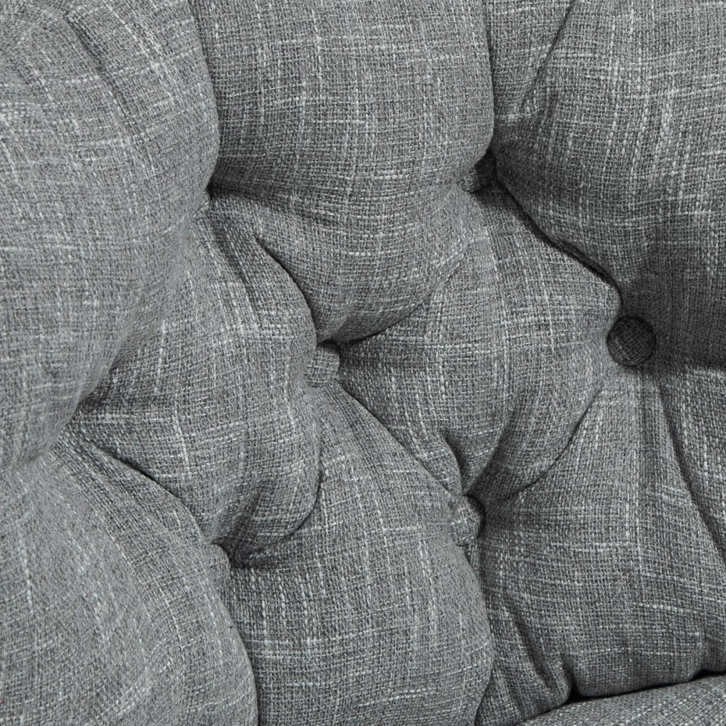 HOMCOM Καρέκλα γραφείου χωρίς μπράτσα, άνετη καρέκλα γραφείου με μαλακό κάθισμα και ρυθμιζόμενο ύψος, Γκρι