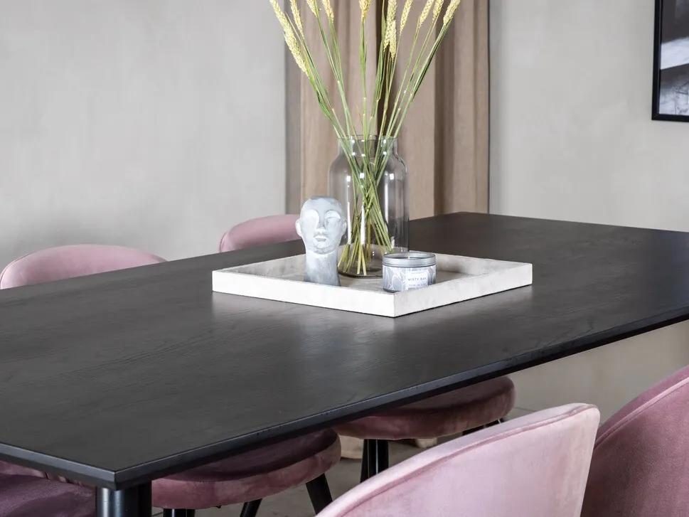 Τραπέζι Dallas 123, Μαύρο, 75x90x180cm, Ινοσανίδες μέσης πυκνότητας, Μέταλλο | Epipla1.gr