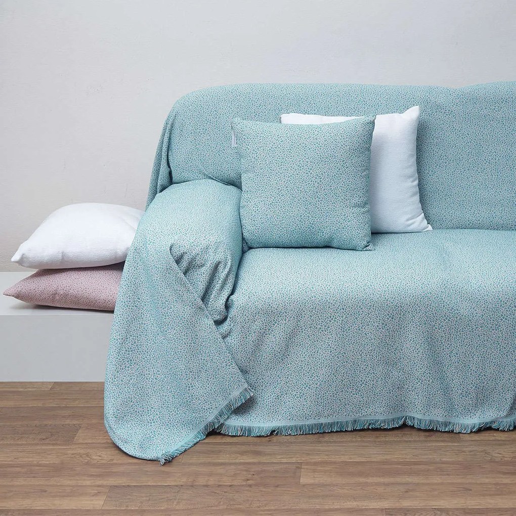 Ριχτάρι Ζακάρ Des. 1554 Petrol Anna Riska Πολυθρόνα 180x180cm 100% Cotton
