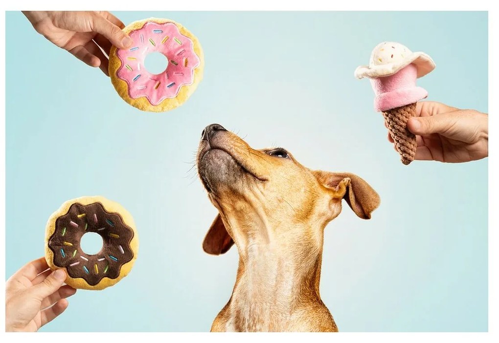 Βελούδινο Ζωάκι για Σκύλους Gloria Gloicecream Πολύχρωμο πολυεστέρας πολυπροπυλένιο Παγωμένο 9 x 9 x 17 cm