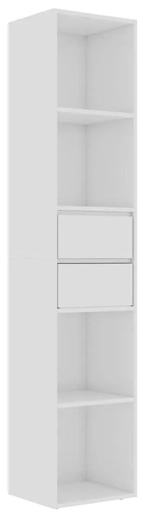 Βιβλιοθήκη Γυαλιστερό Λευκό 36 x 30 x 171 εκ. από Επεξ. Ξύλο - Λευκό