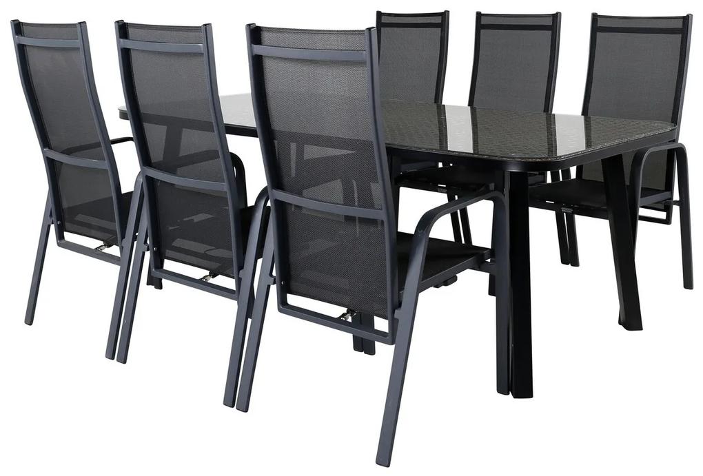 Σετ Τραπέζι και καρέκλες Dallas 506, Επεξεργασμένο γυαλί, 85 kg, Μέταλλο | Epipla1.gr
