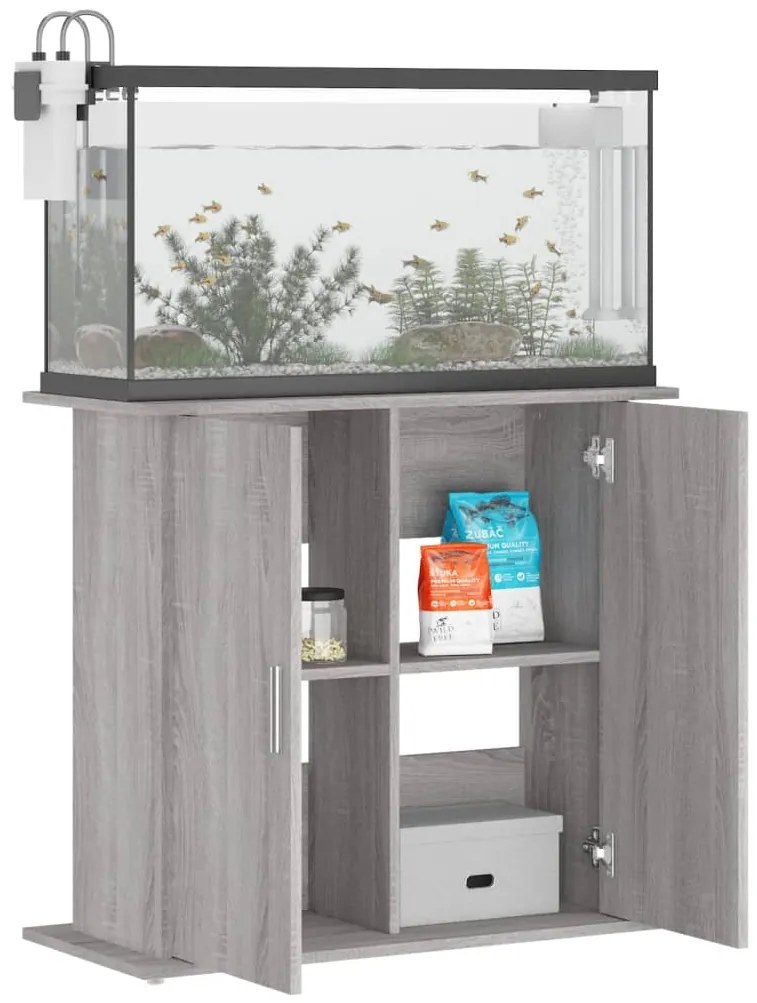 vidaXL Βάση Ενυδρείου Γκρι Sonoma 81x36x73 εκ. από Επεξεργασμένο Ξύλο