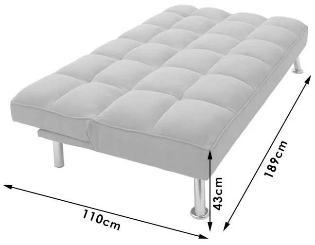 Καναπές-κρεβάτι Rebel pakoworld 3θέσιος με ύφασμα ανθρακί 189x92x82εκ