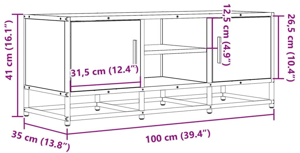 ΈΠΙΠΛΟ ΤΗΛΕΟΡΑΣΗΣ ΚΑΦΕ ΔΡΥΣ 100X35X41 ΕΚ ΕΠΕΞ. ΞΥΛΟ/ΜΕΤΑΛΛΟ 848838