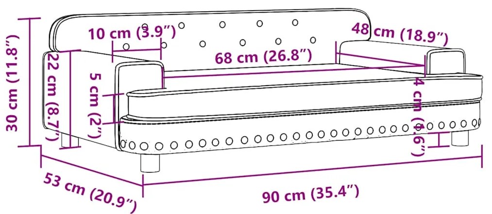 vidaXL Καναπές Παιδικός Καφέ 90 x 53 x 30 εκ. από Συνθετικό Δέρμα