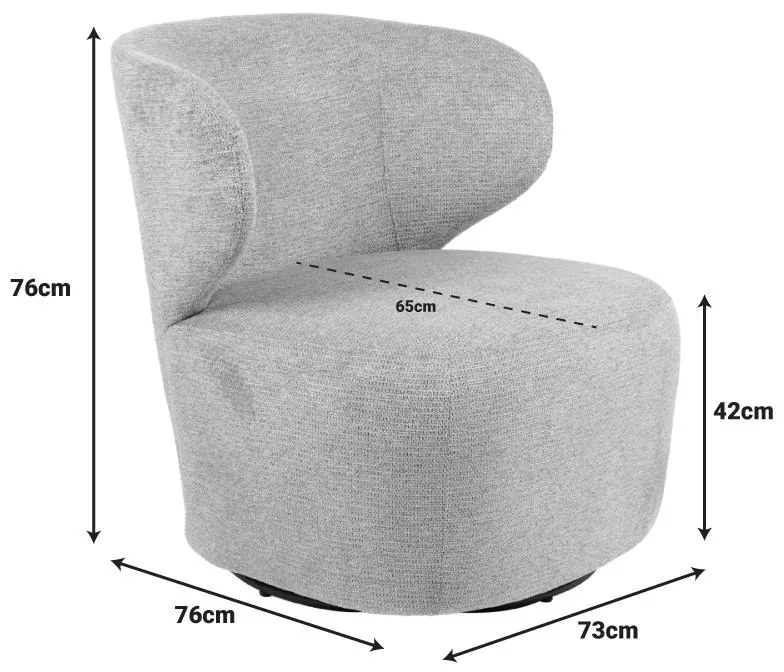 Πολυθρόνα Marelia περιστρεφόμενη λαδί ύφασμα 73x76x76εκ 73x76x76 εκ.