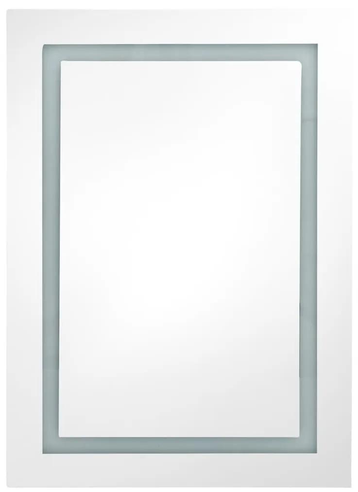 vidaXL Καθρέφτης Μπάνιου με Ντουλάπι & LED Λαμπερό Μαύρο 50x13x70 εκ.
