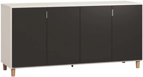 Μπουφές Simple-Λευκό - Μαύρο