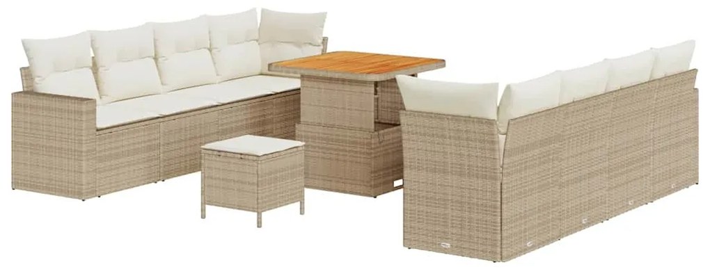 vidaXL Σετ Καναπέ Κήπου 11 pcs μπεζ και κρεμ 80 x 80 x 71 cm