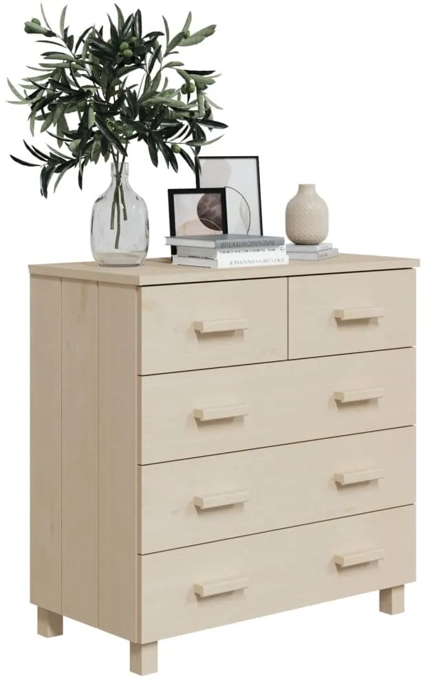 vidaXL Συρταριέρα HAMAR Καφέ Μελί 79 x 40 x 80 εκ. Μασίφ Ξύλο Πεύκου