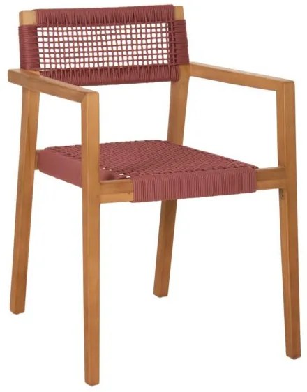 ΠΟΛΥΘΡΟΝΑ CHARLOTTE HM9637.06 ΞΥΛΟ TEAK ΦΥΣΙΚΟ &amp; ΡΟΖ ΣΧΟΙΝΙ 59x54x83Y εκ.