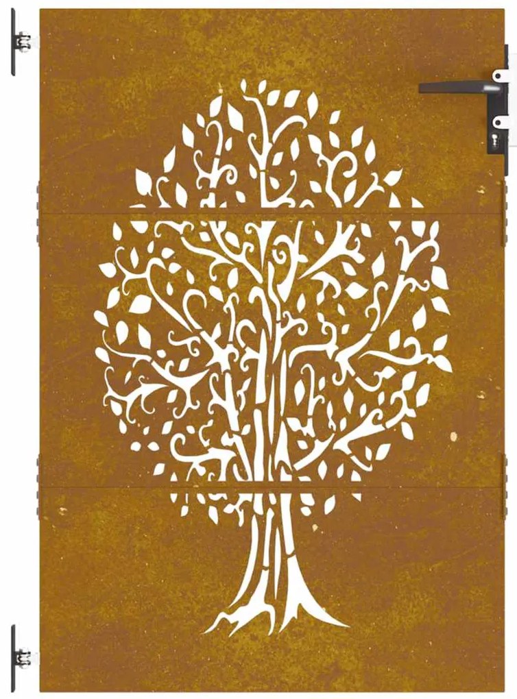 vidaXL Πόρτα Κήπου με Σχέδιο Δέντρου από Ατσάλι Corten 85x150 εκ.