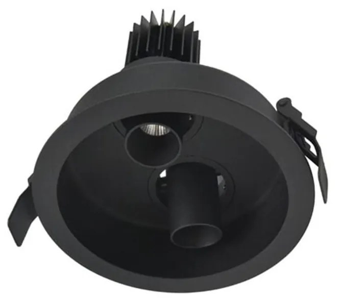 Σποτ Χωνευτό Led 1926 2x9W 3000K 90Lm Black Στρόγγυλο Aluminium