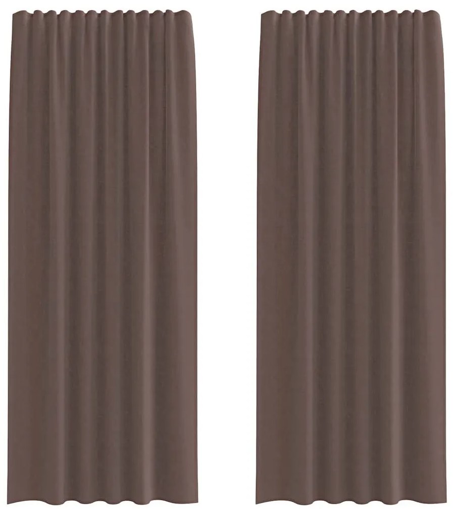 vidaXL Κουρτίνες Voile με Καρτέλα Κορυφή 2 τεμάχια Καφέ