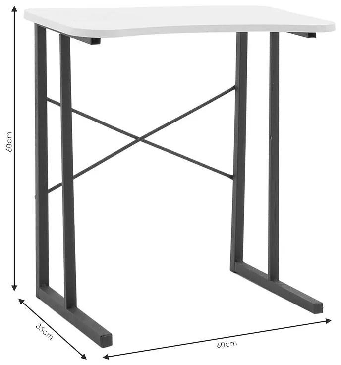 Γραφείο Giovanni καρυδί-μαύρο 60x35x64.5εκ