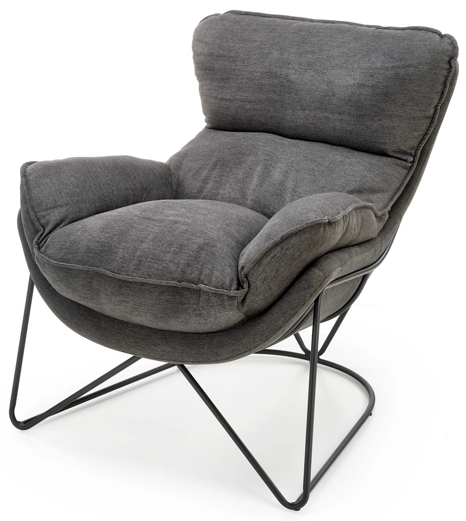 VOLKER leisure armchair dark grey/ black DIOMMI V-CH-VOLKER-FOT