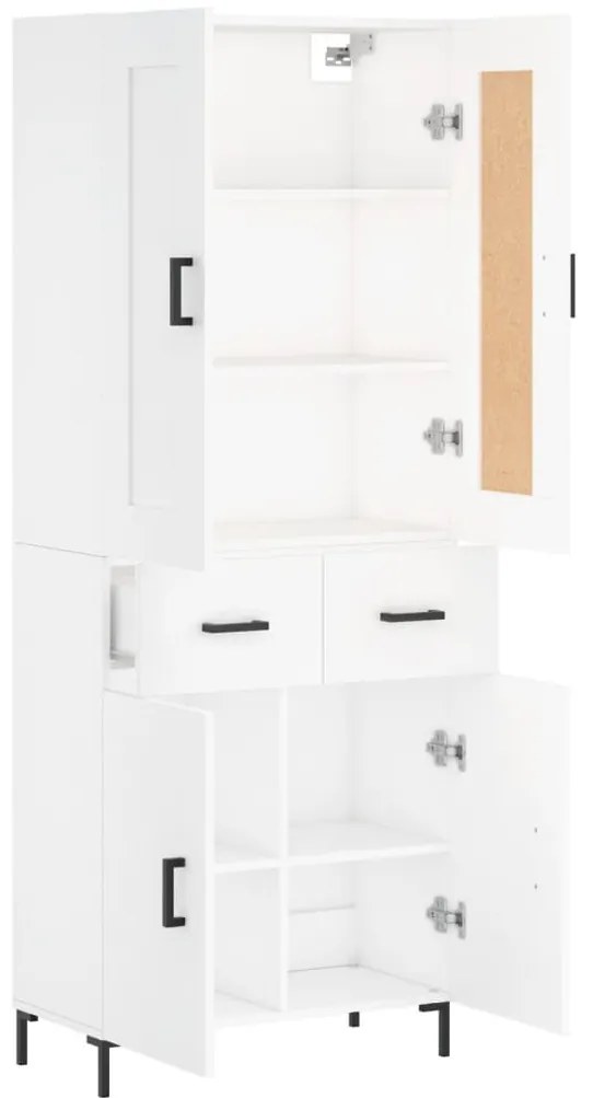 vidaXL Ντουλάπι Λευκό 69,5x34x180 εκ. από Επεξεργασμένο Ξύλο