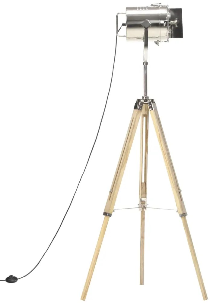 vidaXL Φωτιστικό Δαπέδου με Τρίποδο 140 εκ. από Μασίφ Ξύλο Μάνγκο