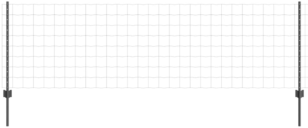 Τείχος και Πόστ Γκρι 0,8 x 25 m Ατσάλι