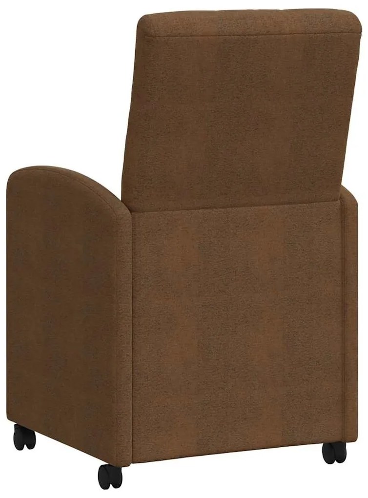 vidaXL Καρέκλες Φαγητού με Ρόδες με τροχούς 2 pcs Καφέ 58 x 67 x 97 εκ