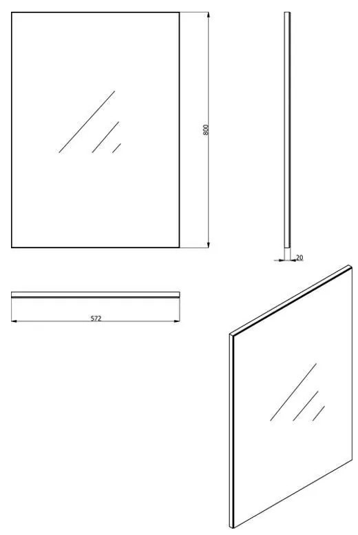 Καθρέπτης για Έπιπλο Χώλ Valencia OG Artisan Oak 57x2x80 εκ. 57x2x80 εκ.