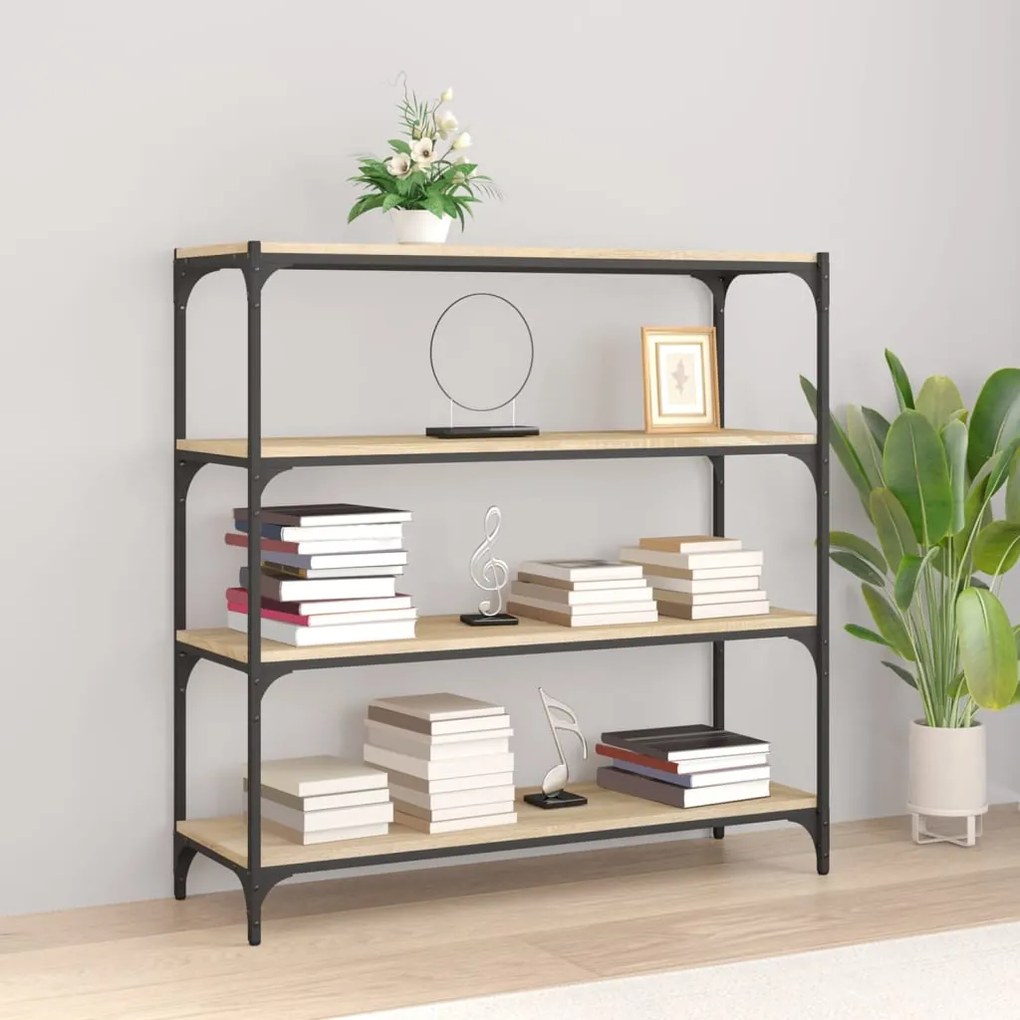 vidaXL Βιβλιοθήκη Sonoma Δρυς 100x33x100 εκ. Επεξεργ. Ξύλο &amp; Ατσάλι