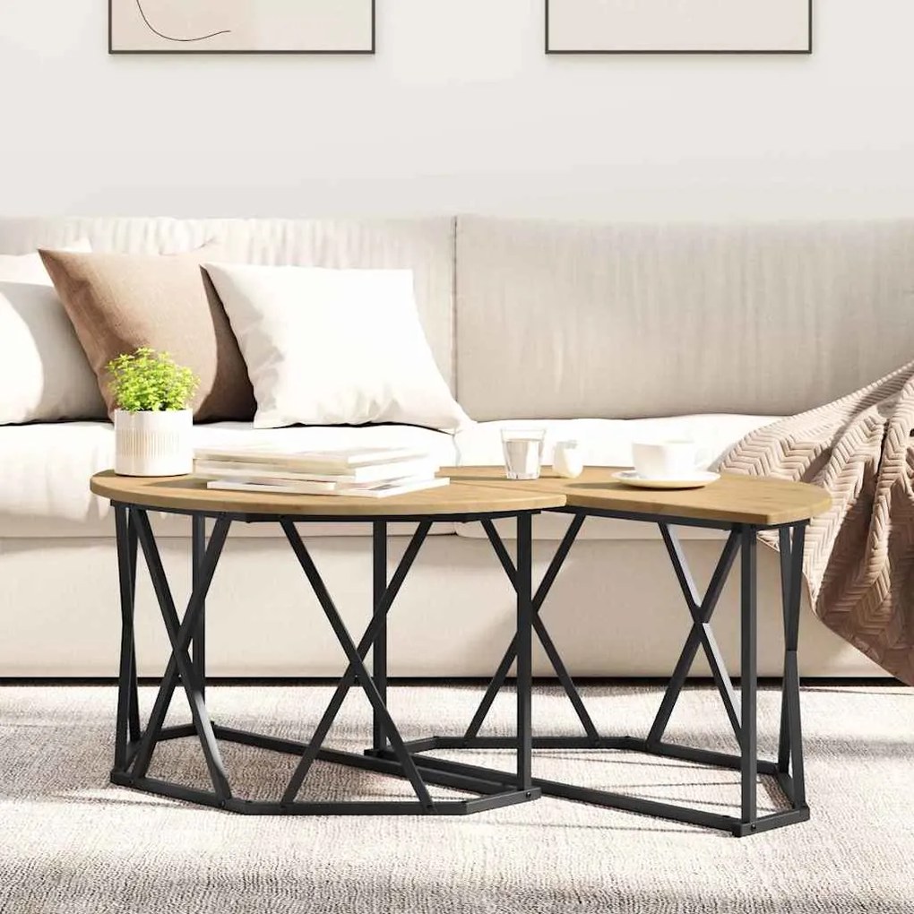 vidaXL Τραπεζάκι σαλονιού artisan δρυς 80 x 80 x 42 cm