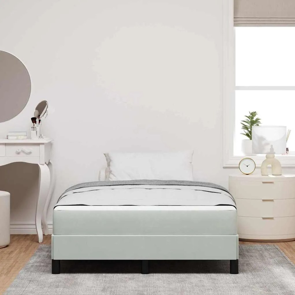 vidaXL Κρεβάτι box spring με στρώμα Ανοιχτό γκρι 120 x 200 cm Βελούδο