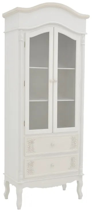 Βιτρίνα Pazlen Inart mdf σε λευκή αντικέ απόχρωση 74.5x39x190εκ - 087-000007