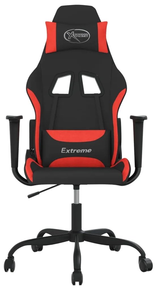 vidaXL Καρέκλα Gaming Μαύρο και κόκκινο Υφασμάτινη
