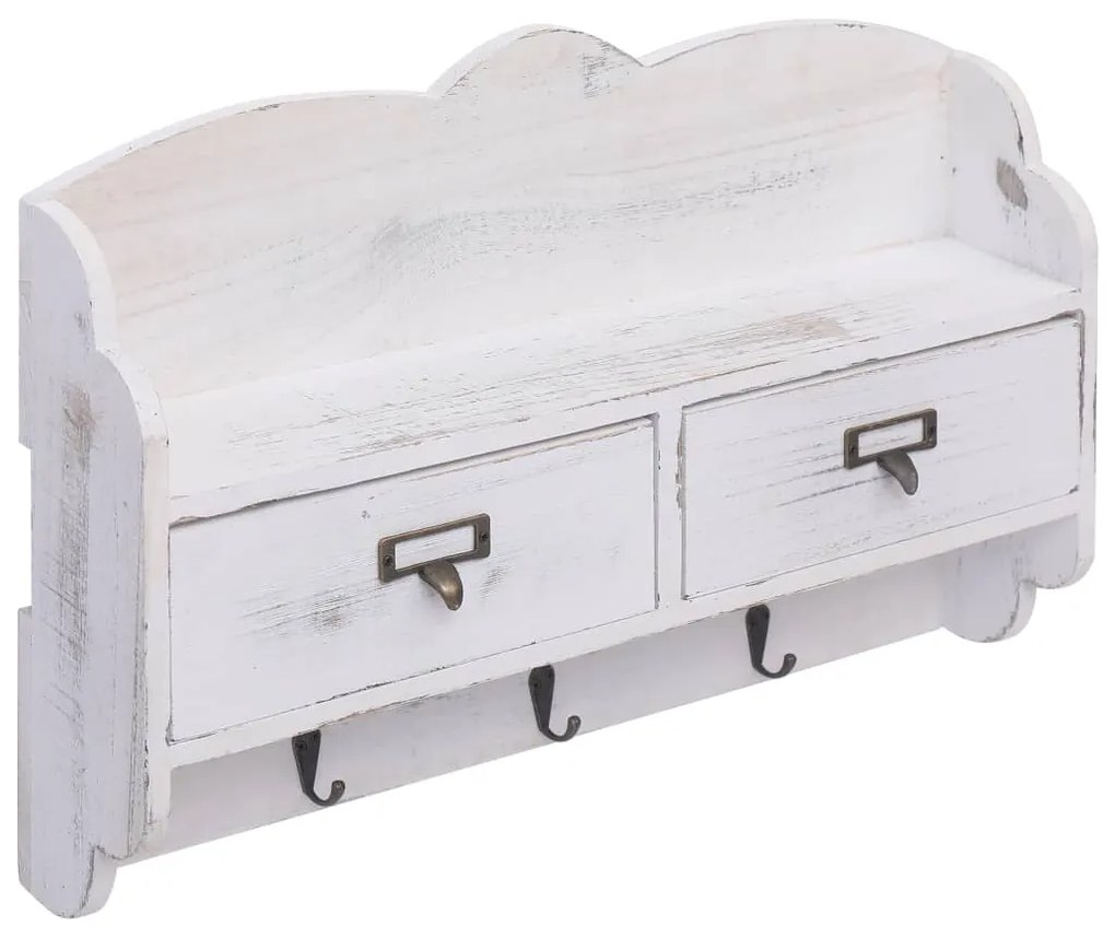 vidaXL 284239  Wall Mounted Coat Rack White 50x10x34 cm Wood
