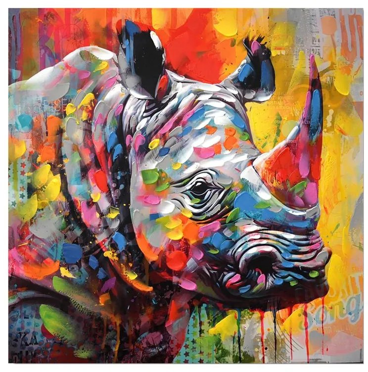 Πίνακας σε καμβά Rhinocery Inart 80x3x80εκ 80x3x80 εκ.