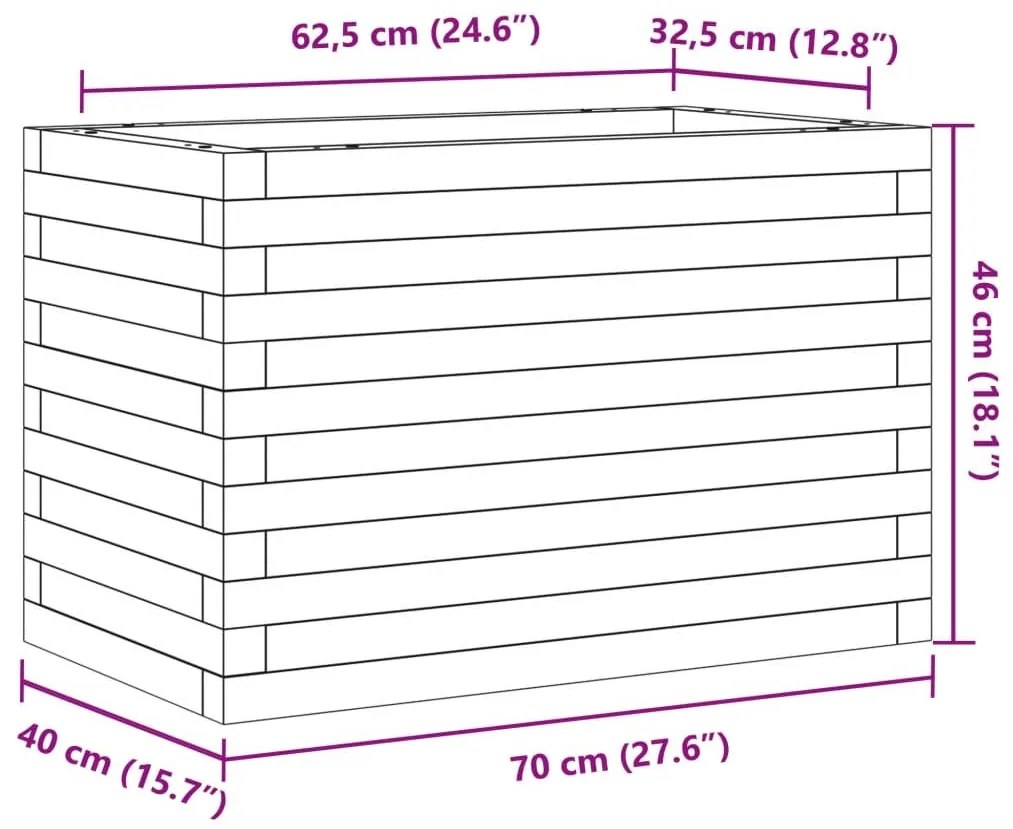 Ζαρντινιέρα Κήπου 70x40x46 εκ. από Μασίφ Ξύλο Ψευδοτσούγκας - Καφέ