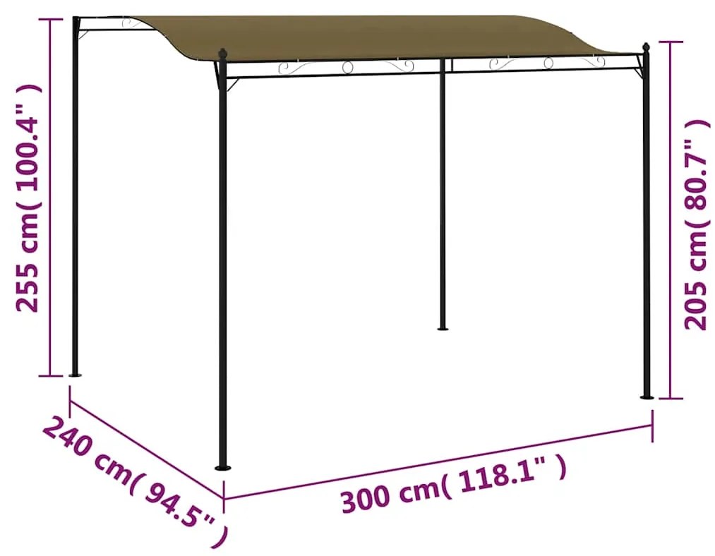 Κιόσκι Σκίασης Taupe 3 x 2,4 μ. 180 γρ./μ² 312216