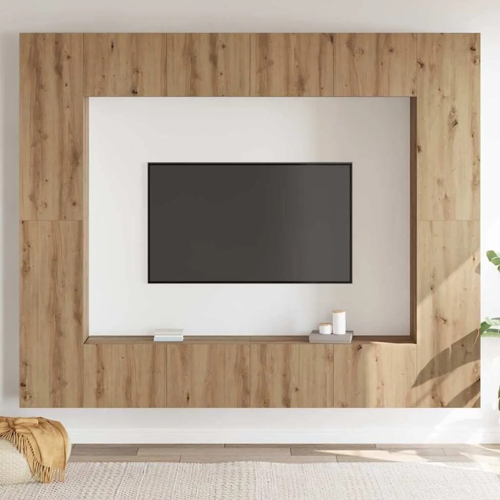 vidaXL Ντουλάπι TV 8 pcs Καφέ 221 x 30 x 180 εκ. Επεξεργασμένο ξύλο