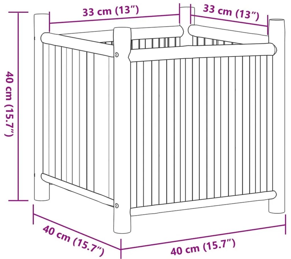 Ζαρντινιέρα 40 x 40 x 40 εκ. από Μπαμπού - Καφέ