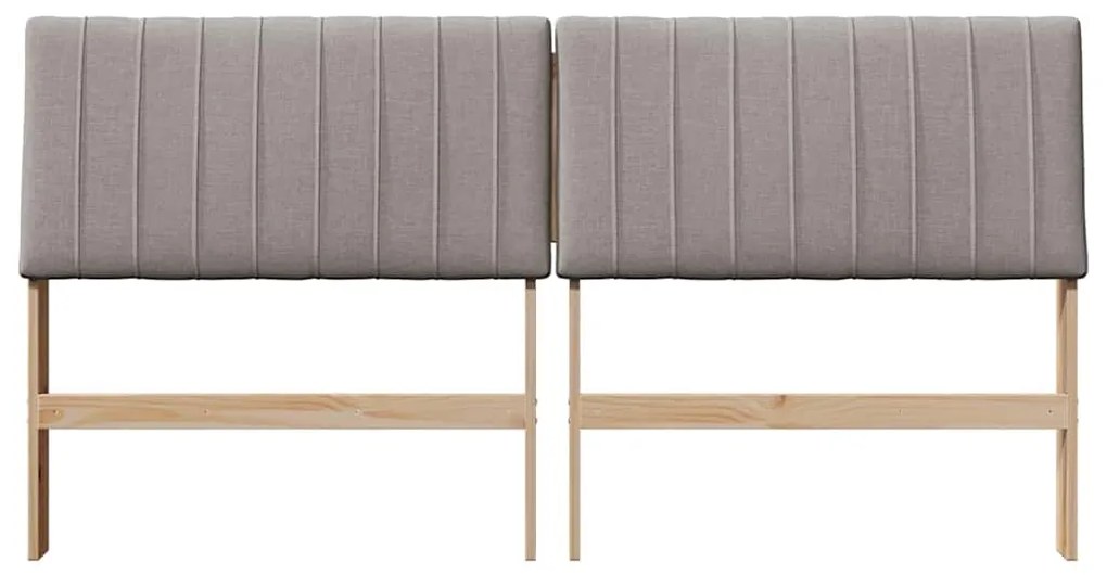vidaXL Ταπετσαρισμένο κεφαλάρι Taupe 200 cm Στερεά ξυλεία πεύκου