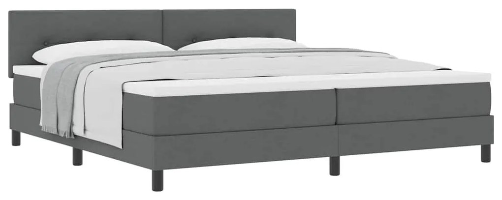 vidaXL Κρεβάτι box spring με στρώμα Σκούρο γκρι 200 x 200 cm ύφασμα