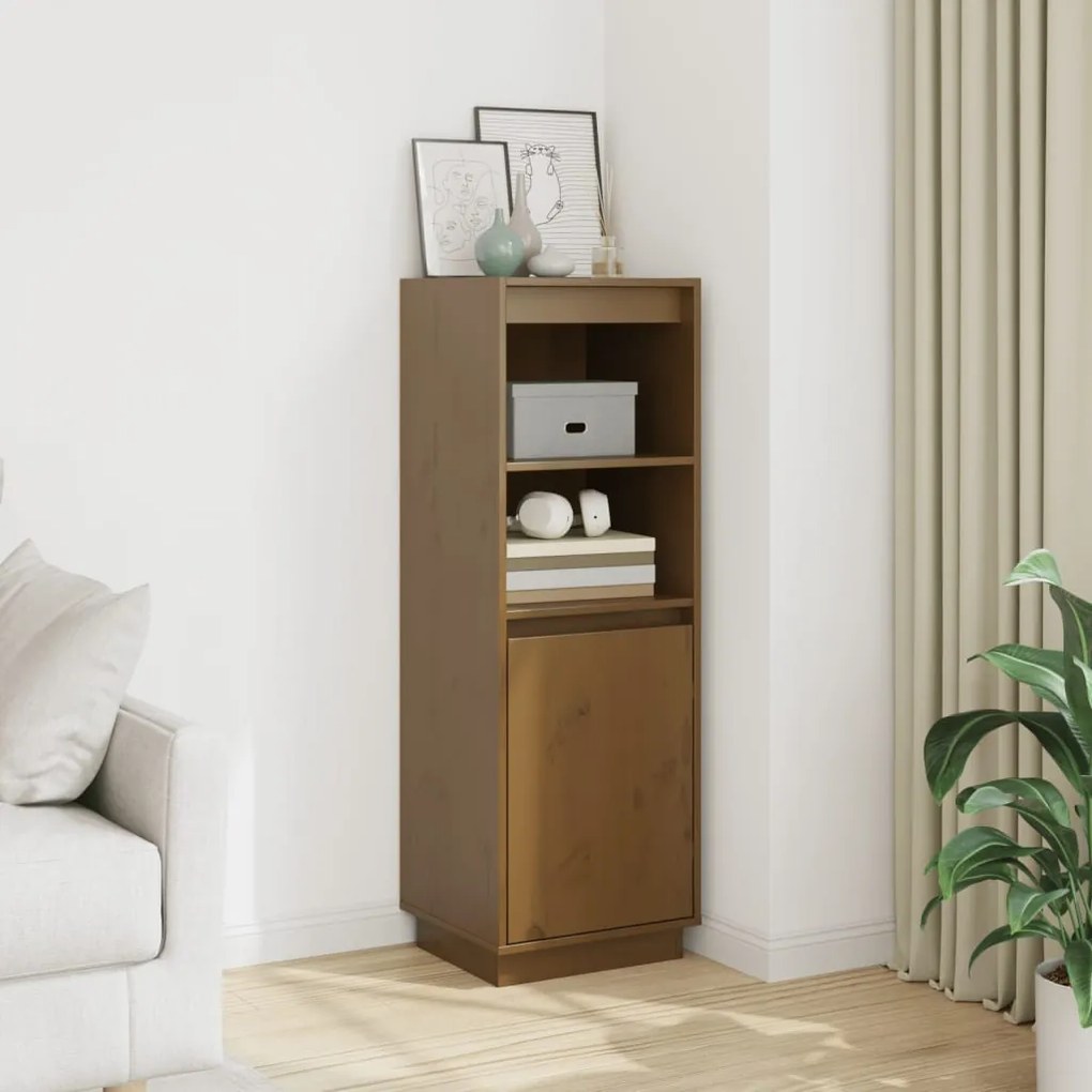 vidaXL Ντουλάπι Καφέ Μελί 37 x 34 x 110 εκ. από Μασίφ Ξύλο Πεύκου
