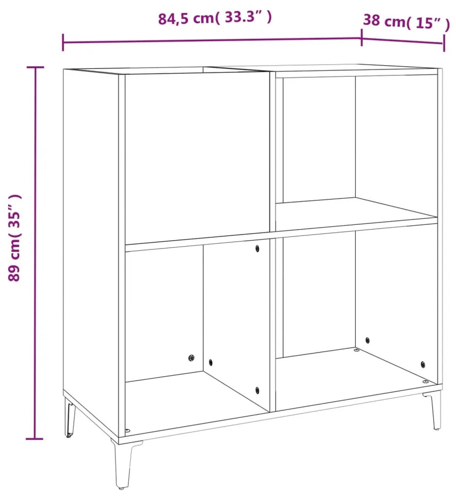 ΔΙΣΚΟΘΗΚΗ ΓΚΡΙ SONOMA 84,5 X 38 X 89 ΕΚ. ΑΠΟ ΕΠΕΞΕΡΓΑΣΜΕΝΟ ΞΥΛΟ 832003