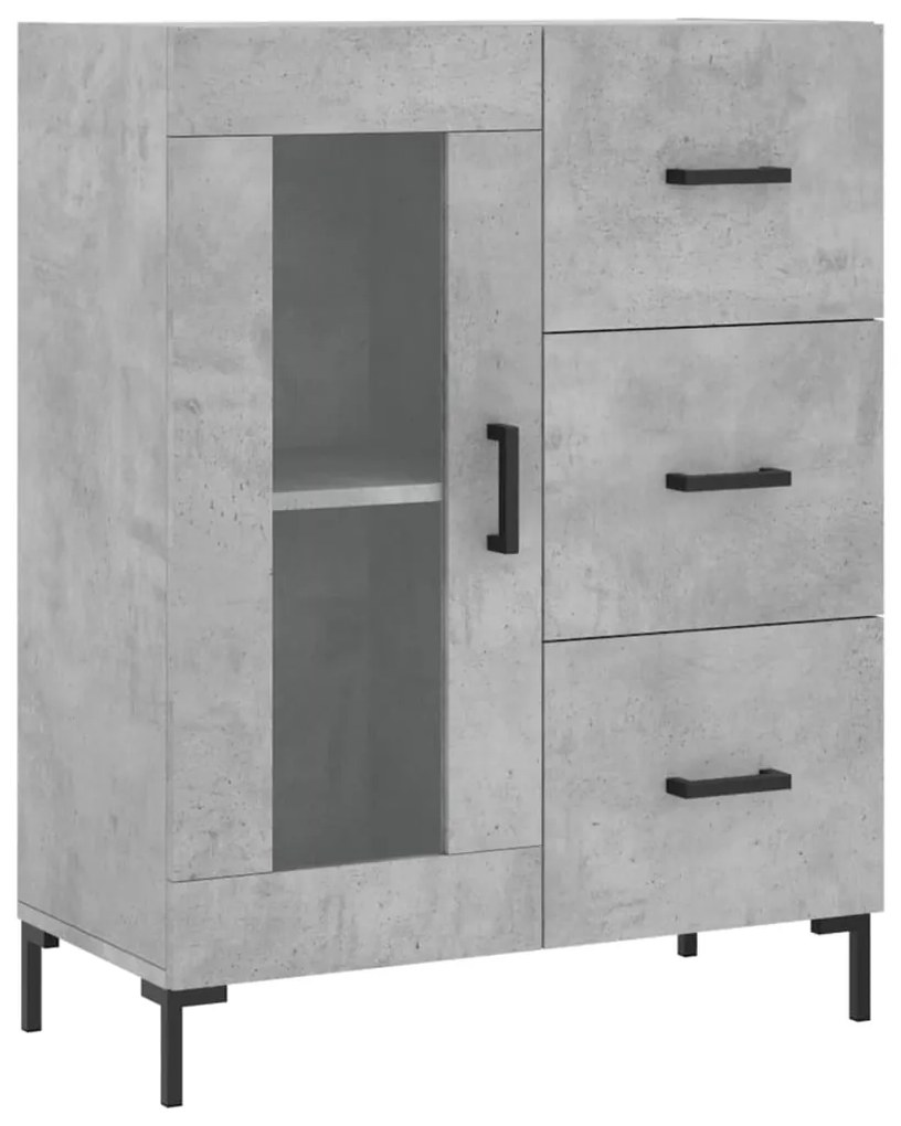 vidaXL Ντουλάπι Γκρι Σκυροδέματος 69,5x34x180 εκ. Επεξεργασμένο Ξύλο