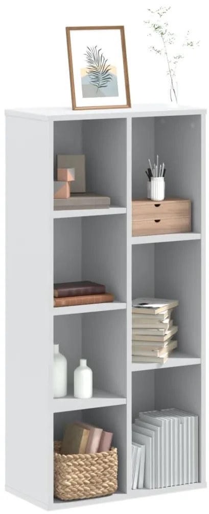 vidaXL Βιβλιοθήκη Λευκή 50x25x105 εκ. από Επεξεργασμένο Ξύλο